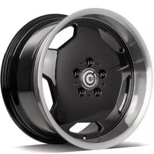 RETRO Black Glossy Lip Polished 9x17 5/112 ET35 CB66,5 60°