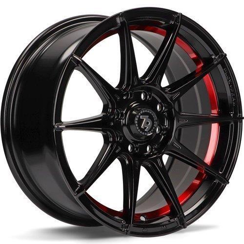 SCF-F Black glossy red inner lip 7x15 4/100/114,3 ET35 CB67,1 60°