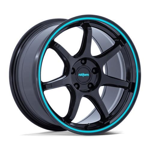 RC208 BPU GLOSS BLACK W/ TEAL STRIPE 9,5x18 5/100 ET38 CB56,1 60°