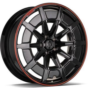 MF.7 Black Red Carbon Lip Cover 10x23 5/130 ET25 CB84,1 60°