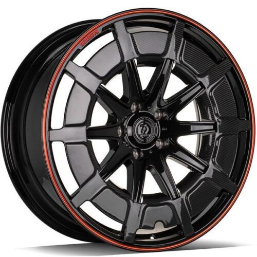 MF.7 Black Red Carbon Lip Cover 10x23 5/130 ET25 CB84,1 60°