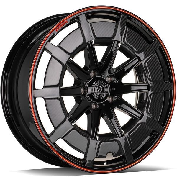 MF.7 Black Red Carbon Lip Cover 10x22 5/130 ET30 CB84,1 60°