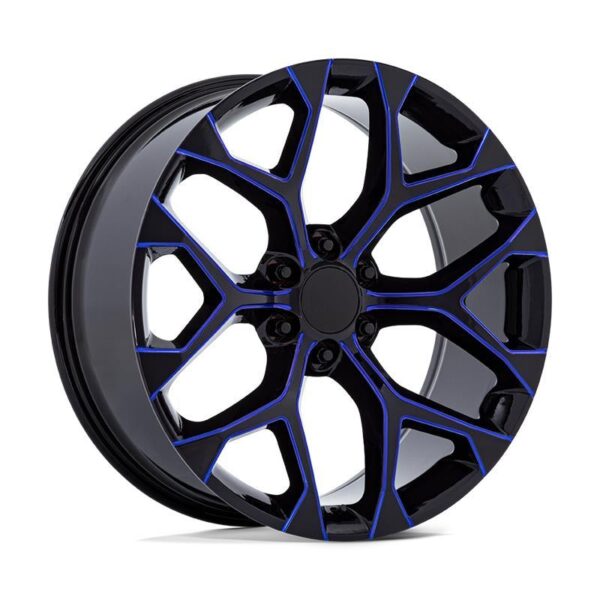 PR176 GLOSS BLACK MACHINED W/ BLUE MILLING 10x26 6/139,7 ET24 CB78.1 60°
